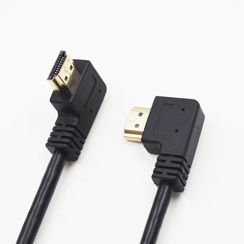 弯头HDMI公对公90度左右弯直头线高清音视频信号连接短线纤细线